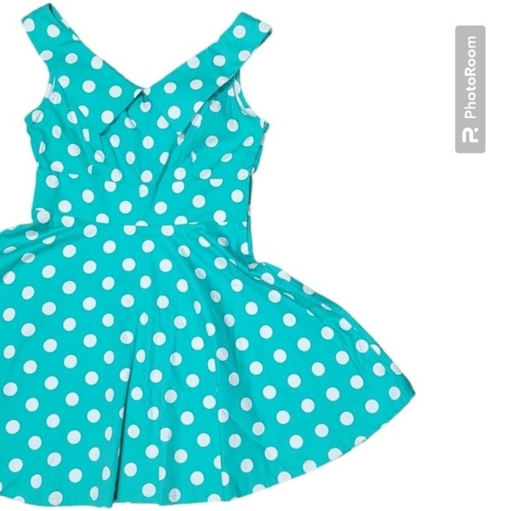 LXiA Green Pin-up Style Polka Dot Dress - L